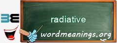 WordMeaning blackboard for radiative